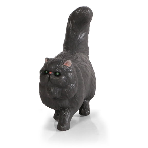 KALLORY Dark Grey Artificial Cat Figurine for Home Decoration and Painting