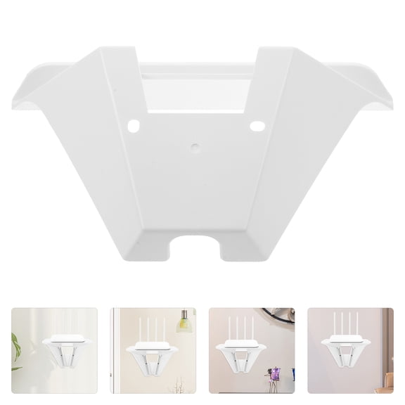 KALLORY White Router Wall Holder, Plastic Bracket, Mesh Router Compatible, Stable and Space-Saving