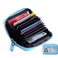 thumbnail image 1 of Women's Genuine Leather Credit Card Holder RFID Secure Spacious Cute Zipper Card Wallet Small Purse with ID Window, 1 of 6