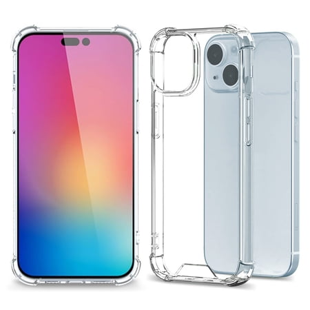 KALMORE Shockproof Cell Phone Case for Apple iPhone 15 Plus, Clear