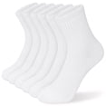 thumbnail image 1 of KALMORE Women Quarter Crew Athletic Socks, Arch Support Cushioned, Moisture Wicking Cotton Socks, 6 Pack, 1 of 7