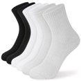 thumbnail image 1 of KALMORE Women Quarter Crew Athletic Socks, Arch Support Cushioned, Moisture Wicking Cotton Socks, 6 Pack, 1 of 7