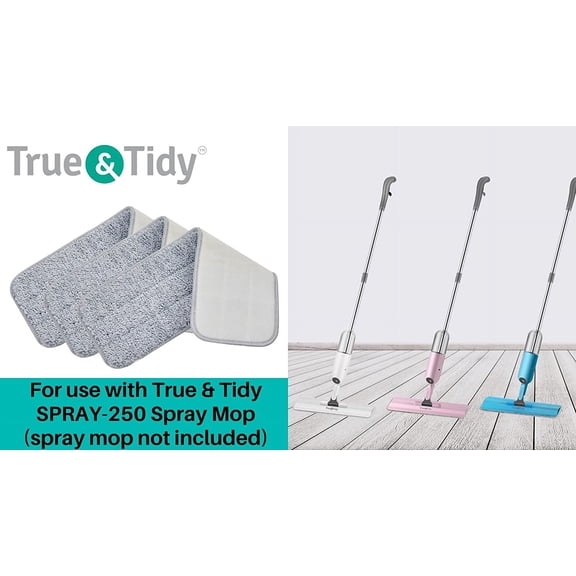 KALOMB-, Extra Thick Microfiber Mop Pad Pack Refill for SPRAY-250 Spray Mop SPRAY-360 Spray Mop Kit SWEEP-180 Sweeper Mop, Fits Other Mops, Machine Washable up to 100x, 15.5 x 5 inch (3-Pack)