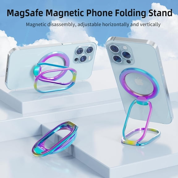 KALOMB-MINDSKY Mag-Safe Phone Stand Phone Grip Compatible with iPhone 12/13/14/15 Mini/Pro/Pro Max Accessories Removable Magnetic Finger Phone Ring Grip (Hot Pink)
