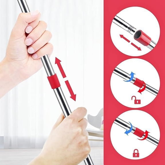 KALOMB-Mop Handle Replacement for O-Cedar  Adjustable 30"58" Spin Mop & H2Pro Flat Mop Handle, 4-Section Mop Stick Compatible with Ocedar Mop Systems