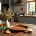 thumbnail image 1 of KALOMB-Natural Wood Plates. Wooden Charcuterie Platter-Cheese and Cold Cuts Board, Rustic Centerpiece, Decorative Appetizer Serving Tray-Ideal for Gifts and Gatherings. Acacia, 12 Inch, 1 of 3