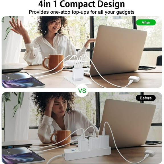 KALOMB-USB Wall Charger Plug,2-Pack Charger Block Charging Cube Fast Charging Box Multi Plug Outlet Power Adapter Chargerr for iPhone 17 16 15 14 13 12 11 Pro Max SE XR XS X 8 7,Samsung Galaxy,Google