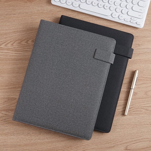 KALPHOZEN Business Portfolio A4 Padfolio, Multifunctional Document Organizer with Multiple Pockets, Elegant Conference Binder for Professionals (Black)