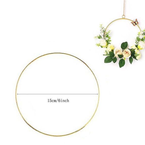 KALPHOZEN Metal Hoops, Decorative Metal Rings for DIY Crafting, Versatile Metal Circles for Wreaths and Garlands, Sturdy Metal Loops for Weddings and Home Decor (Gold)