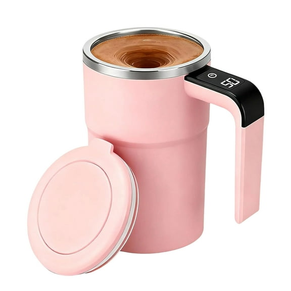 KALPHOZEN Self-Stirring Mug, Automatic Mixing Mug with Temperature Display, Magnetic Coffee Cup with LCD Screen, Rechargeable Beverage Mixer for Coffee and Tea