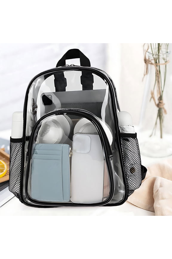 Transparent Backpack, Clear PVC Storage Bag with Large Capacity, Stylish Schoolbag for Students, Versatile Leisure Backpack for Everyday Use