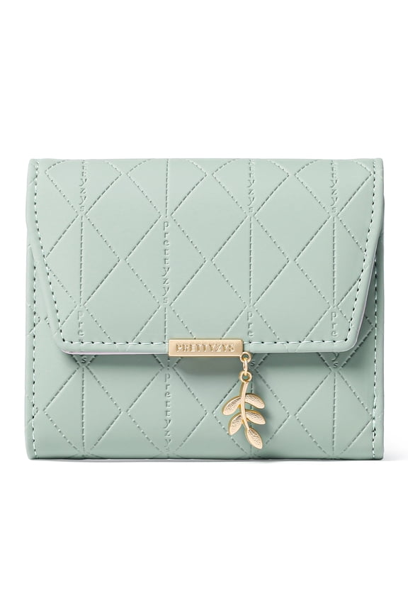 Bifold Wallet Women Leather RFID Blocking Card Holder Compact Wallet Zipper Coin Pocket with ID Window