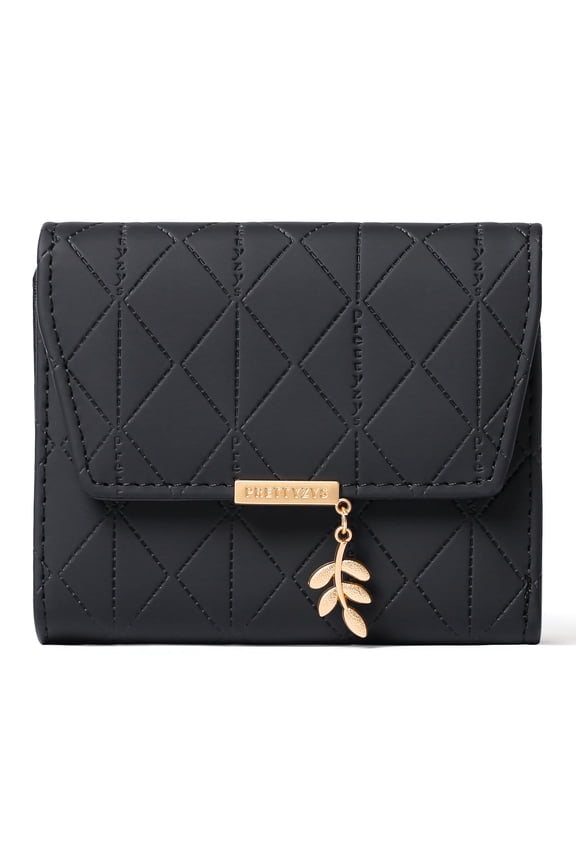 Bifold Wallet Women Leather RFID Blocking Card Holder Compact Wallet Zipper Coin Pocket with ID Window