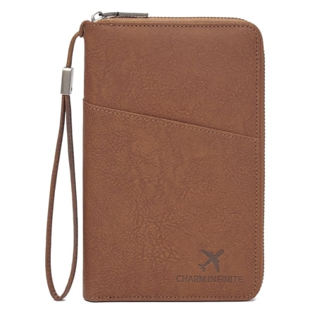 KALUNMA Family Passport Holder Wallet RFID Blocking Zippered Passport Wallet,Women and Men Travel Wallet Ladies Passport Cover