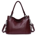 thumbnail image 1 of KALUNMA Genuine Leather Hobo Bag for Women Large Tote Shoulder Handbag Satchel for Laptop Work Ladies, 1 of 8
