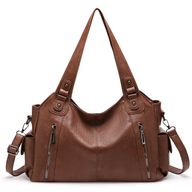KALUNMA Handbags for Women Large Hobo Shoulder Bags Soft PU Leather Multi-Pocket Tote Bag