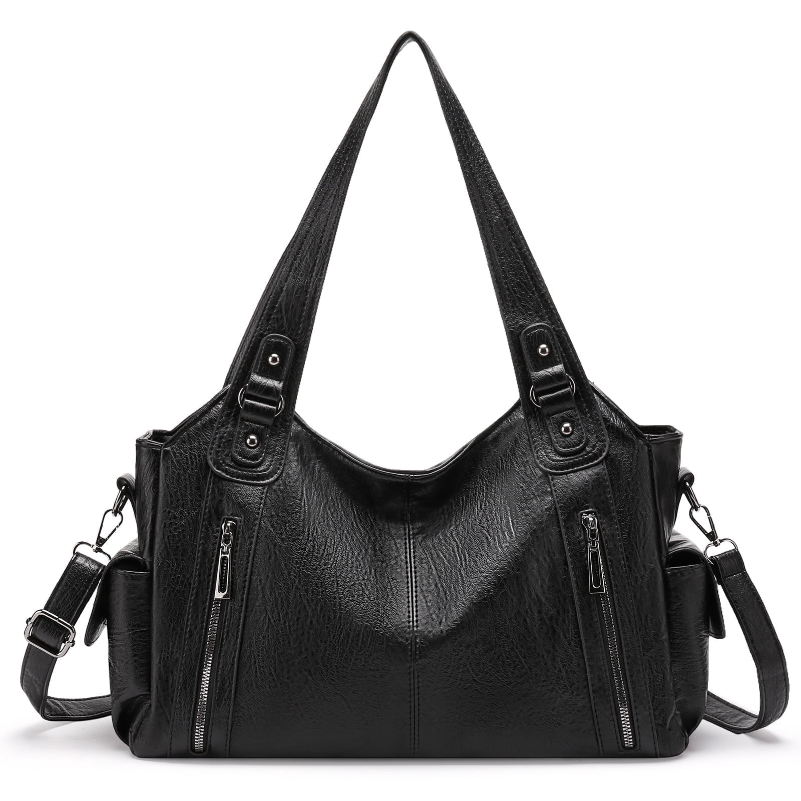KALUNMA Handbags for Women Large Hobo Shoulder Bags Soft PU Leather Multi-Pocket Tote Bag