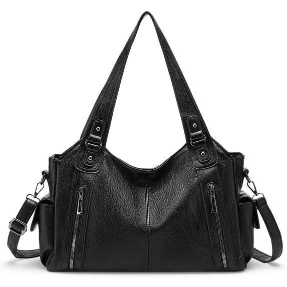 KALUNMA Handbags for Women Large Hobo Shoulder Bags Soft PU Leather Multi-Pocket Tote Bag