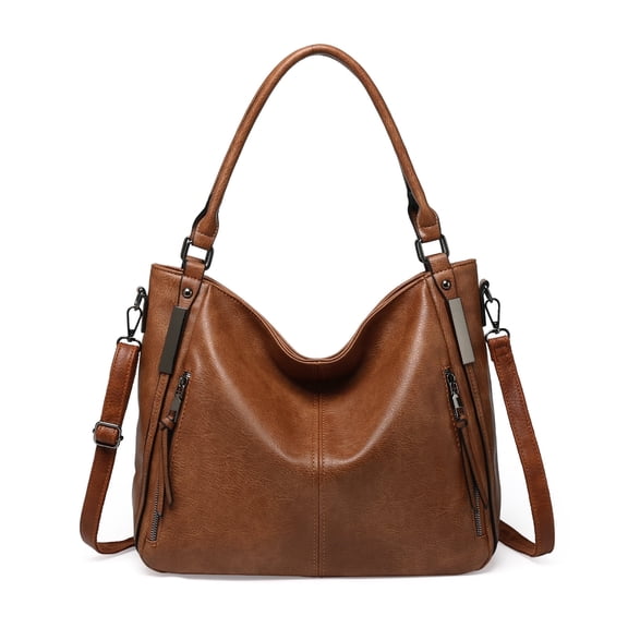 KALUNMA Hobo Crossbody Bags for Women Leather Hobo Handbags Retro Large Size Shoulder Bag Crossbody Purse