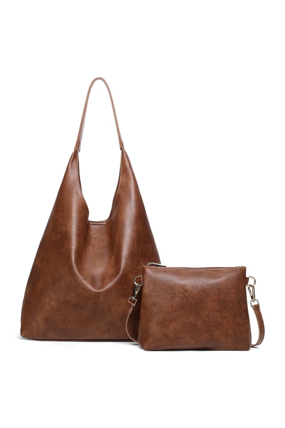 Hobo Bags for Women Retro Vegan Leather Womens Leisure Large Tote Bag Shoulder Purses Handbag