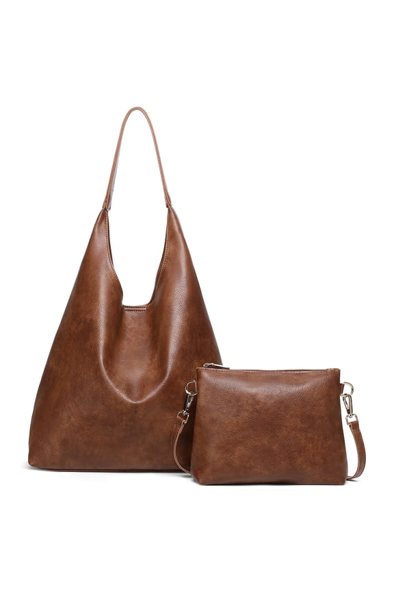 Hobo Bags for Women Retro Vegan Leather Womens Leisure Large Tote Bag Shoulder Purses Handbag