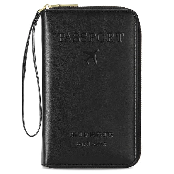 KALUNMA Leather RFID Blocking Passport Holder Travel Wallet, Passport Cover/Travel Wallet for Women and Men