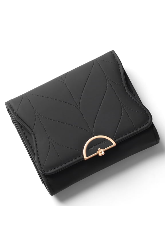 Leather Small Womens Wallet RFID Blocking Bifold Card Holder Cute Wallet for Woman with Zipper Coin Pocket