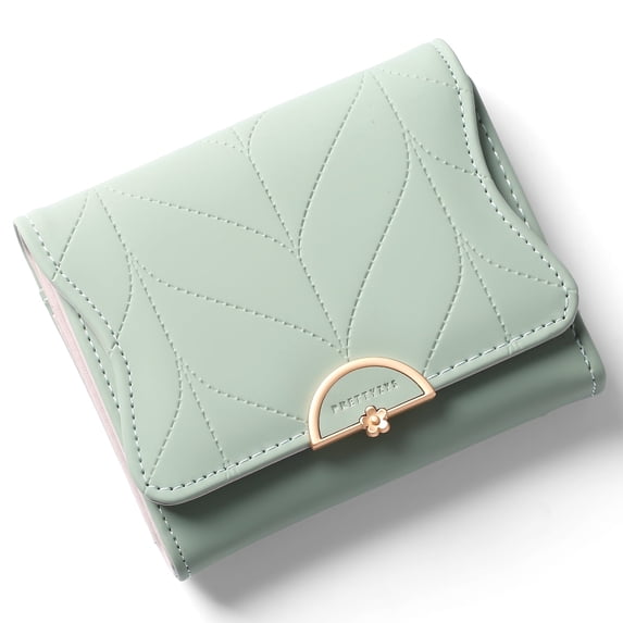 KALUNMA Leather Small Womens Wallet RFID Blocking Bifold Card Holder Cute Wallet for Woman with Zipper Coin Pocket