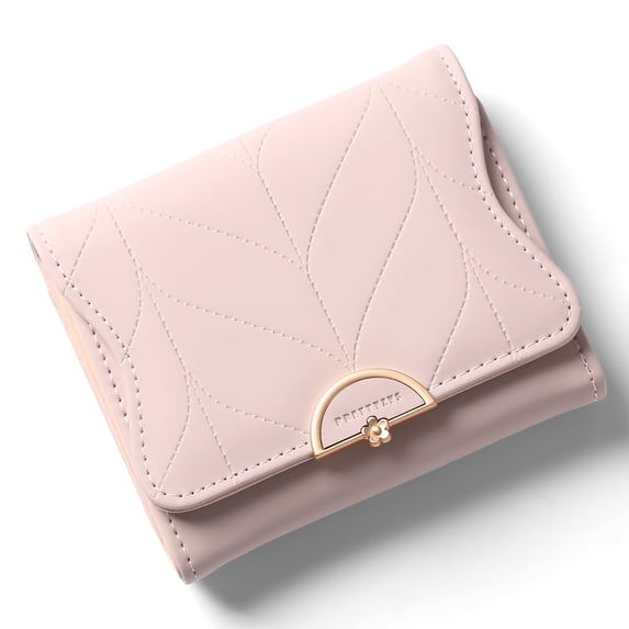 KALUNMA Leather Small Womens Wallet RFID Blocking Bifold Card Holder Cute Wallet for Woman with Zipper Coin Pocket