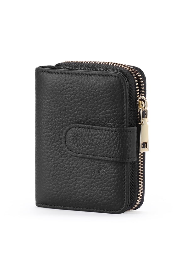Men's Wallet Genuine Leather Wallets for Men RFID Blocking Card Holder with Zipper Coin Purse