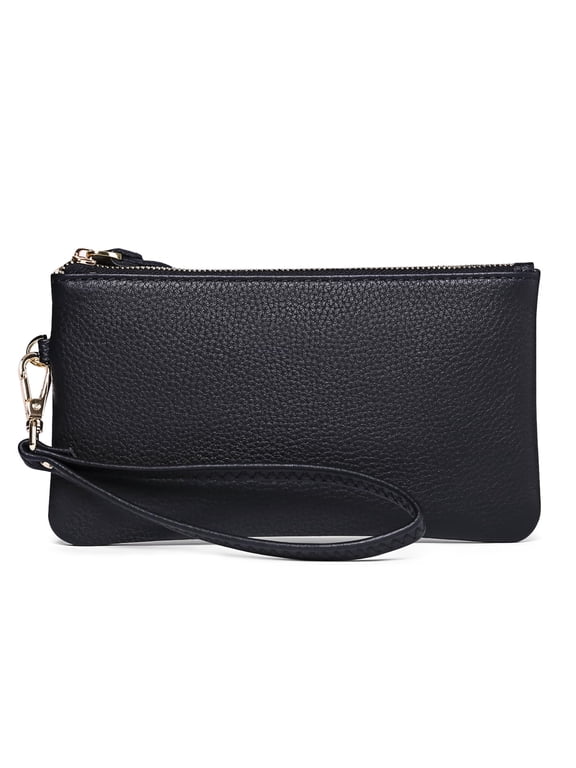 Women's Wristlet Clutch Slim Leather Wallet RFID Blocking Handbag