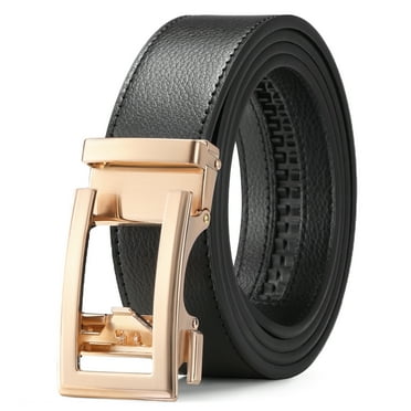 KALUNMA Ratchet Belt for Men, Mens Dress Belt Leather Automatic Adjustable Click Buckle Belts
