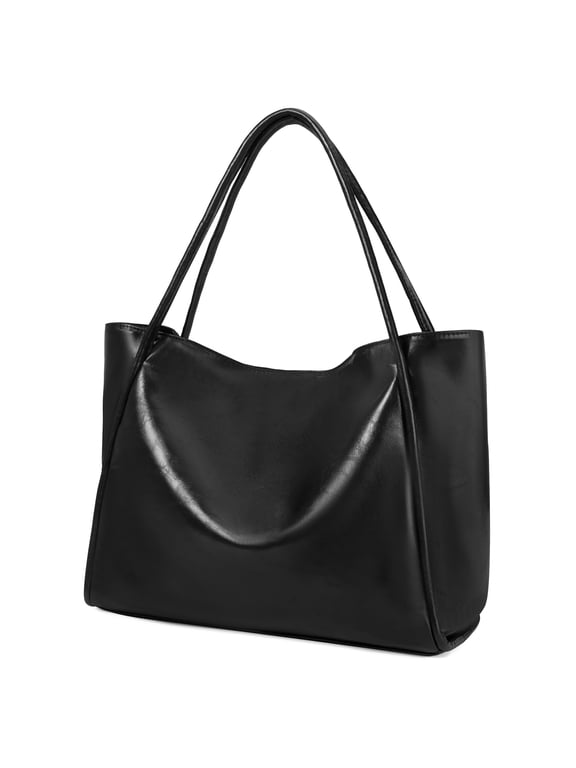 Tote Bag Zipper Shoulder Bag Soft Vegan Leather Purses Satchel for Women Casual Fashion Handbag