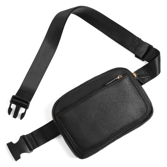KALUNMA Vegan Leather Belt Bag for Women Fanny Pack Crossbody with Adjustable Strap Fashion Waist Packs