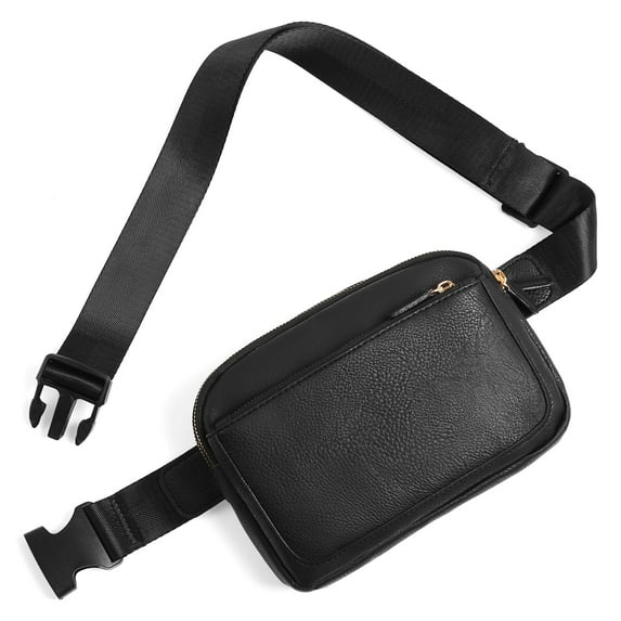 KALUNMA Vegan Leather Belt Bag for Women Fanny Pack Crossbody with Adjustable Strap Fashion Waist Packs