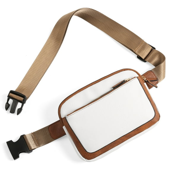 KALUNMA Vegan Leather Belt Bag for Women Fanny Pack Crossbody with Adjustable Strap Fashion Waist Packs