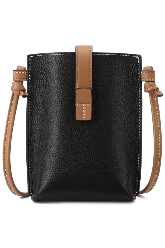 Vegan Leather Small Crossbody Bags for Women Snap Cell Phone Bag Purses Adjustable Strap