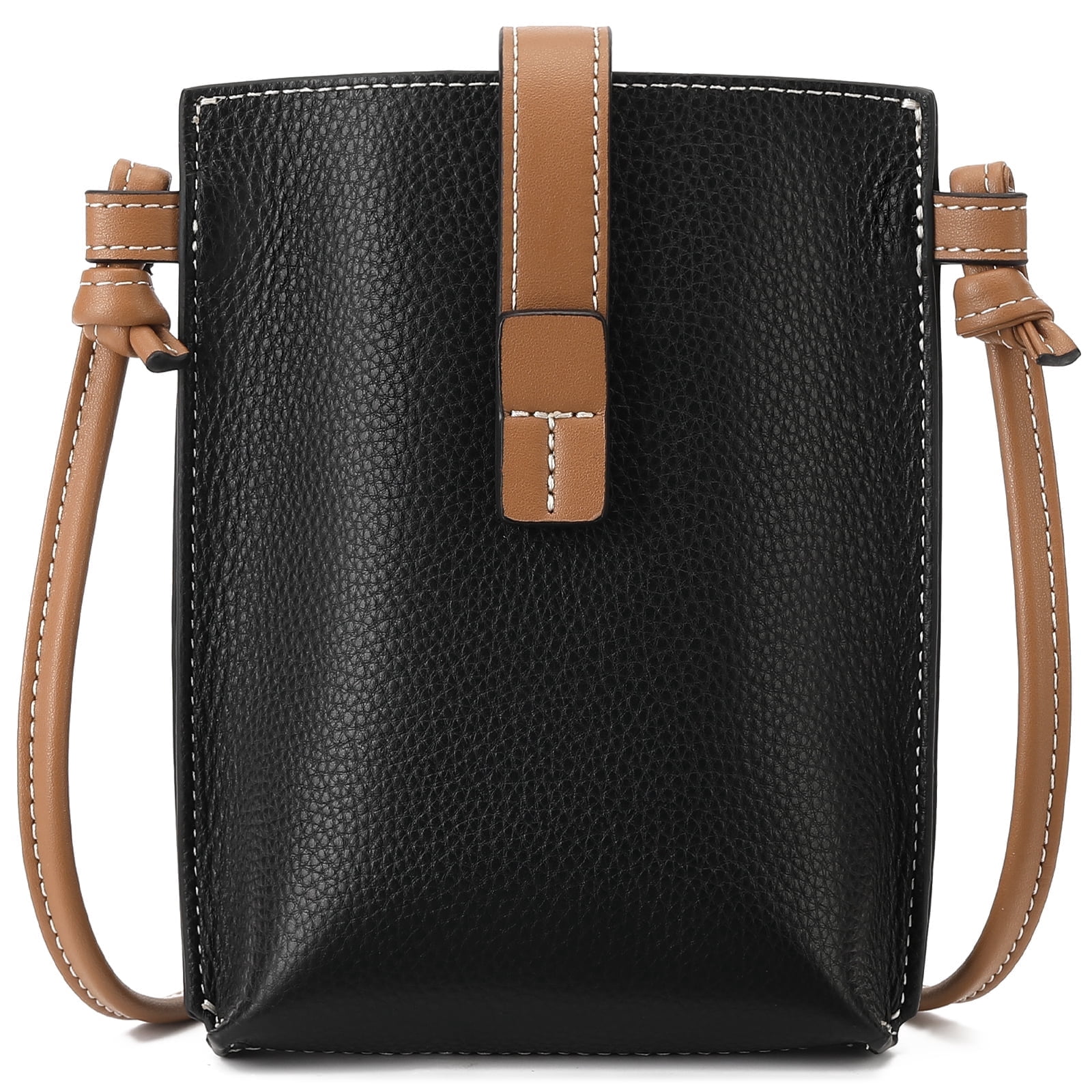 KALUNMA Vegan Leather Small Crossbody Bags for Women Snap Cell Phone Bag Purses Adjustable Strap
