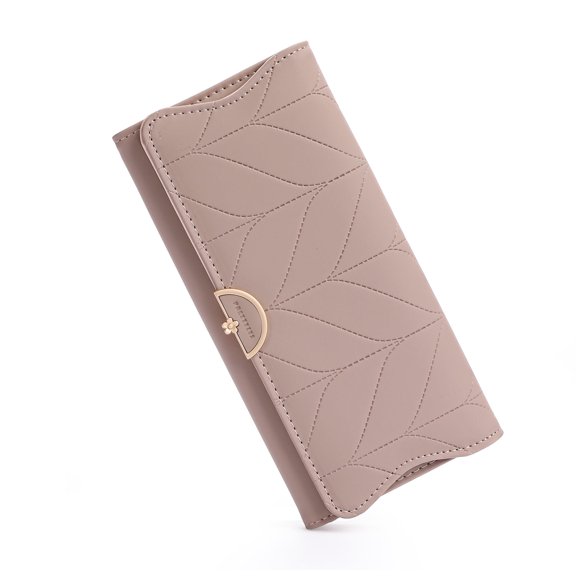 KALUNMA Wallet for Women Leather Trifold RFID Blocking Wallet Card Holder Purse Clutch with Zipper Coin Pocket
