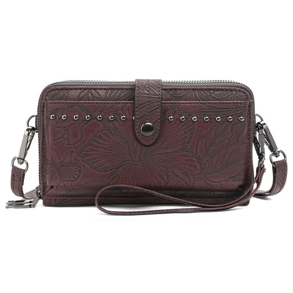 KALUNMA Women Wallet Purse Credit Card Holder with RFID,Small Crossbody Bags for Women Leather Purses with 2 Straps