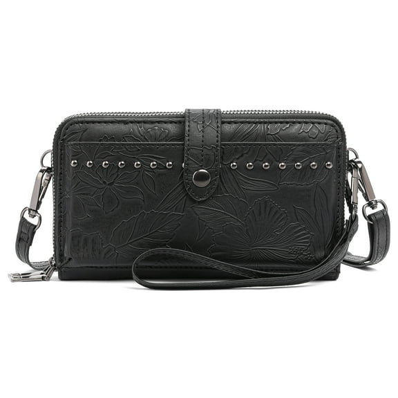 KALUNMA Women Wallet Purse Credit Card Holder with RFID,Small Crossbody Bags for Women Leather Purses with 2 Straps