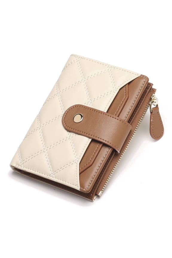 Women's Small Leather RFID Blocking Bifold Zipper Pocket Wallet Ladies Credit Card Slots Purse with Id Window