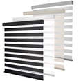 thumbnail image 1 of KALYSIE Cordless Zebra Blinds for Windows, Free-Stop Pull Down Roller Window Shades with Valance, Light Filtering Dual Layers Sheer Shades for Home and Office, Black, 39"W x 72"H, 1 of 6