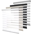 thumbnail image 1 of KALYSIE Cordless Zebra Blinds for Windows, Free-Stop Pull Down Roller Window Shades with Valance, Light Filtering Dual Layers Sheer Shades for Home and Office, White, 24"W x 72"H, 1 of 6