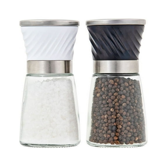 Kamenstein Set of 2 Prefilled Glass Salt and Pepper Grinders