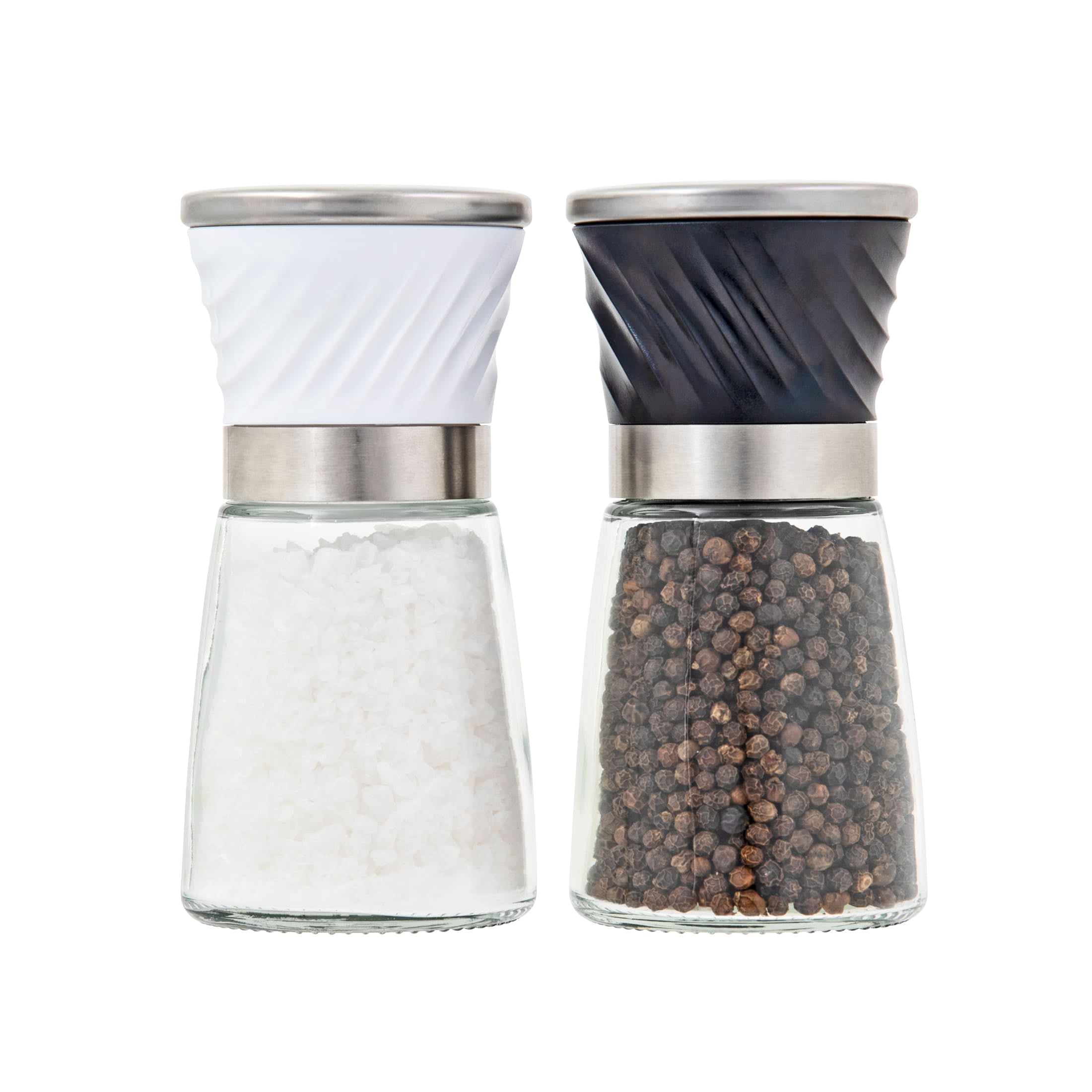 Kamenstein Set of 2 Prefilled Glass Salt and Pepper Grinders