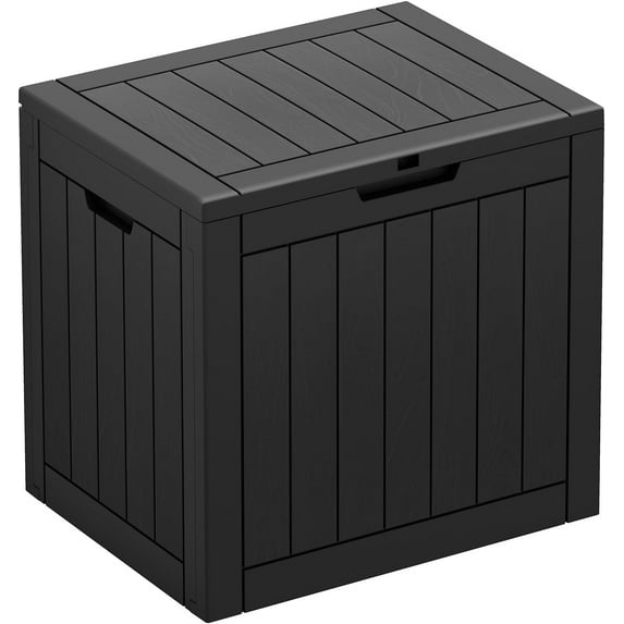KAMABOKO 40 Gallon Package Delivery Box for Outside, Waterproof & Anti-Theft Lockable Garbage Bin with Lid for Hideaway, Porch, Patio, Black