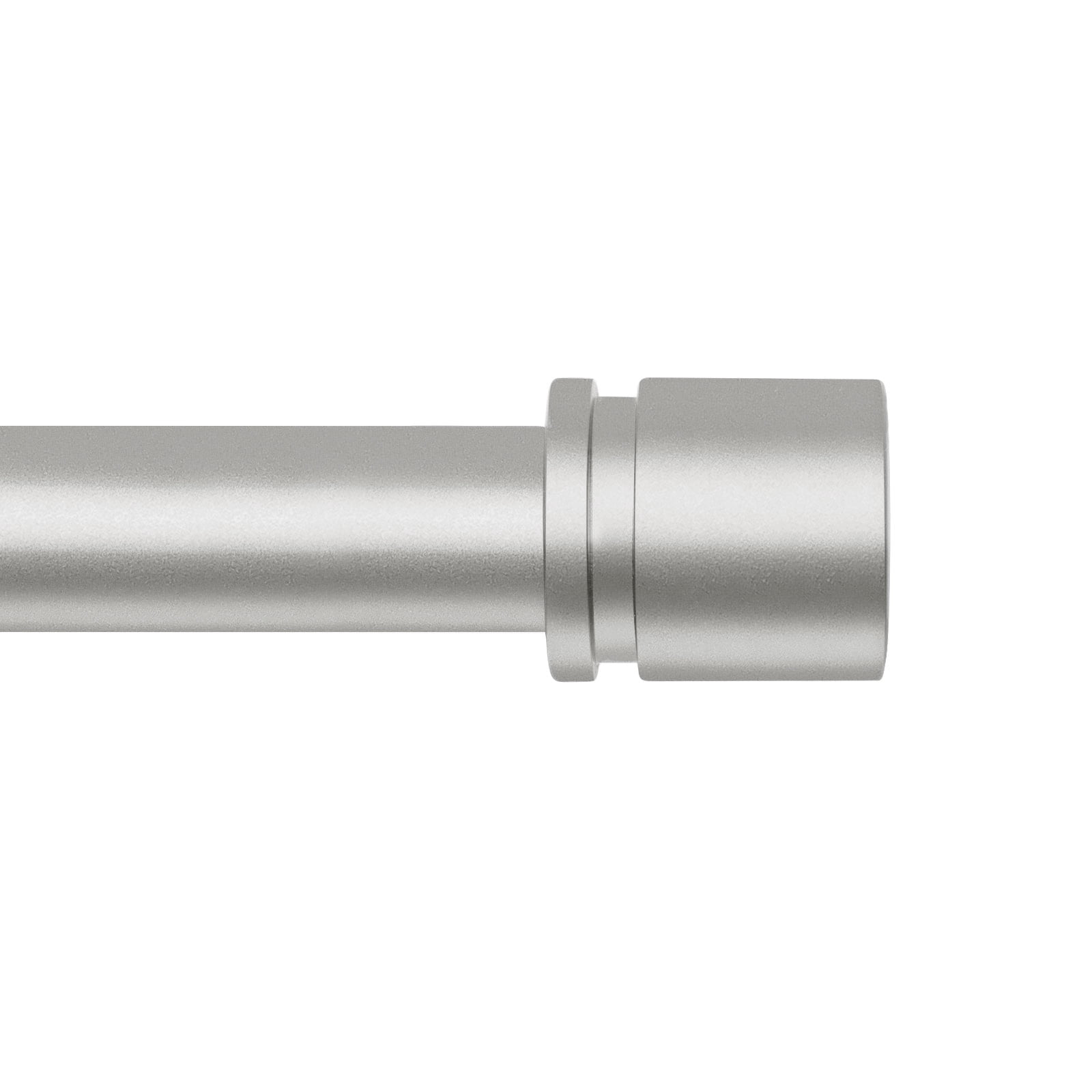 KAMANINA 1" Adjustable Heavy Duty Single Curtain Rod with Cap Finial, 84 - 120", Antique Silver