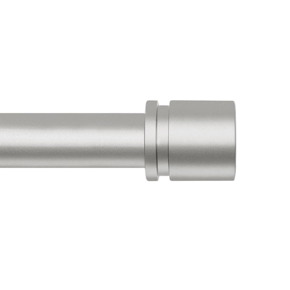 KAMANINA 1" Adjustable Heavy Duty Single Curtain Rod with Cap Finial, 84 - 120", Antique Silver