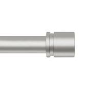 KAMANINA 1" Adjustable Heavy Duty Single Curtain Rod with Cap Finial, 28 - 48", Antique Silver